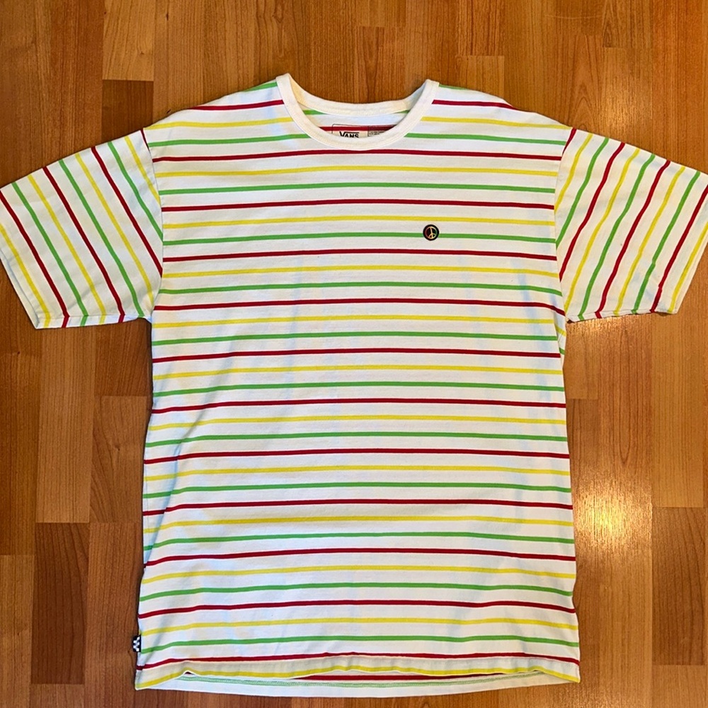 Vans Striped Short Sleeve T Shirt Classic fit size large